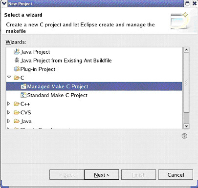 选择 Managed Make C Project