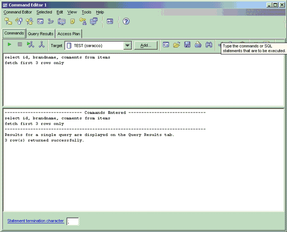 DB2</a> Command Editor，可以从 DB2</a> Control Center 启动