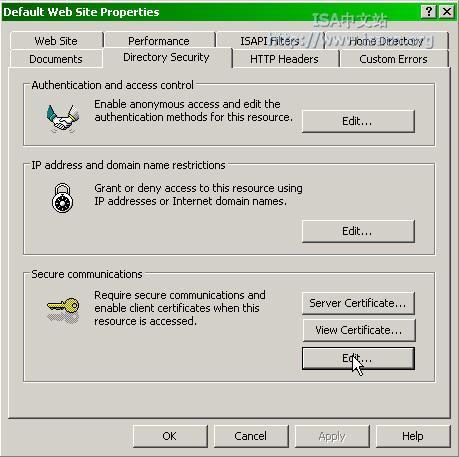 在ISA Server 2004中发布安全Web服务（二）（图一）