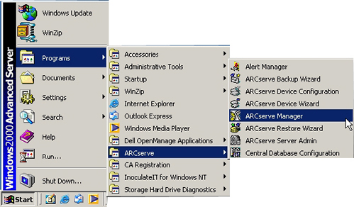 Running backup in ARCserve 2000 for Win NT & 2000（图一）