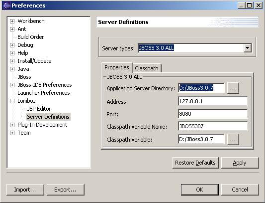 使用Eclipse开发J2EE应用，集成Eclipse, Lomboz和JBoss（图四）