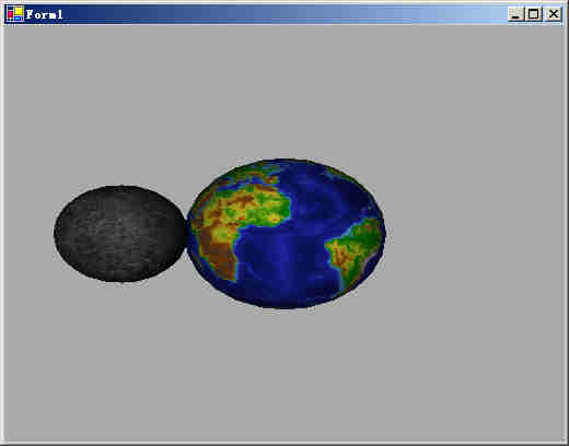 C#+Direct3D9.0开发实例之月亮绕着地球转（图二）