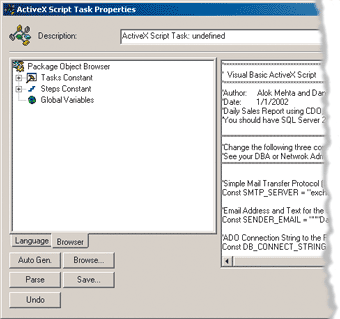 使用 SQL Server 2000 中的 VBScript 接口能够转换数据并向用户提供报告（图四）