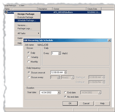 使用 SQL Server 2000 中的 VBScript 接口能够转换数据并向用户提供报告（图七）