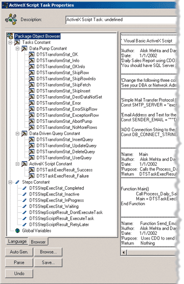 使用 SQL Server 2000 中的 VBScript 接口能够转换数据并向用户提供报告（图八）