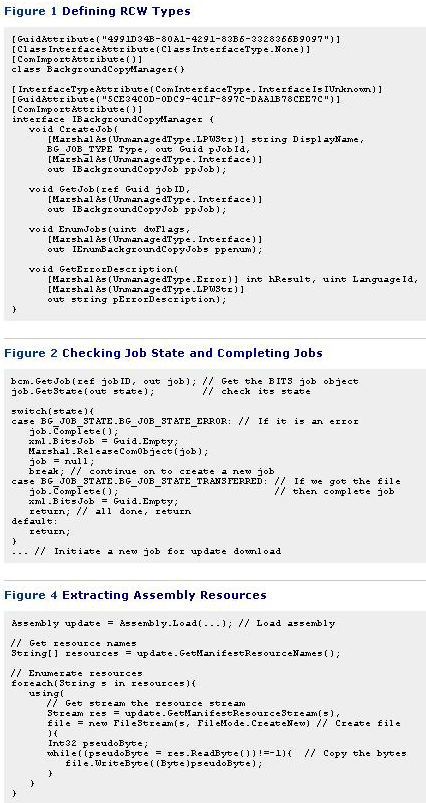 .NET 和智能传输服务API编写自动更新程序