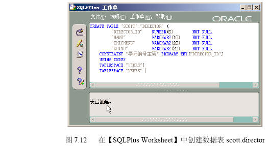 Oracle 9i创建数据表