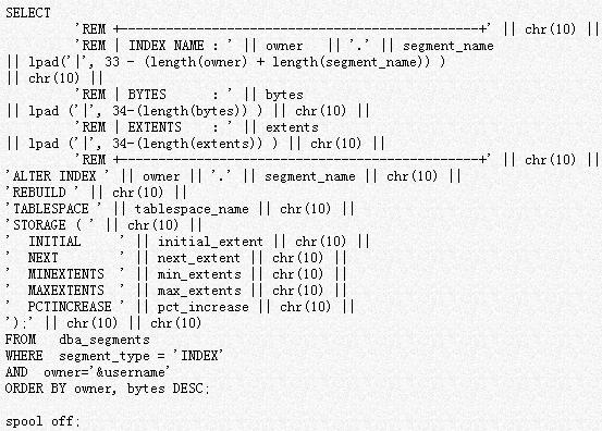 ORACLE入门之按用户名重建索引的方法（图一）