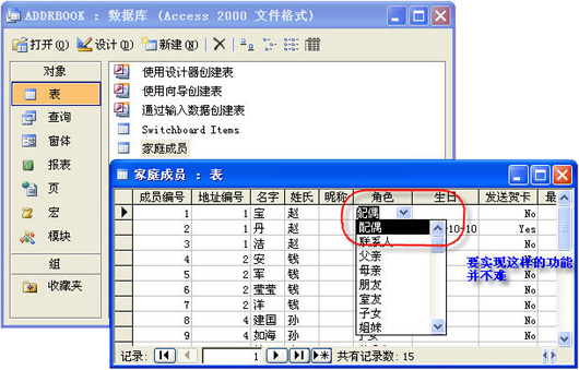 新手来看：在表中用组合框选择备选项目