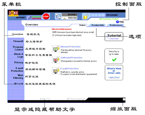 优秀的个人防火墙软件—ZoneAlarm（1）（图一）