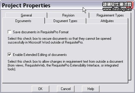 Project Properties 的 Documents 项