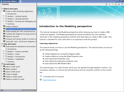 Software Modeler Tutorials Gallery