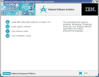 Rational Software Architect launchpad