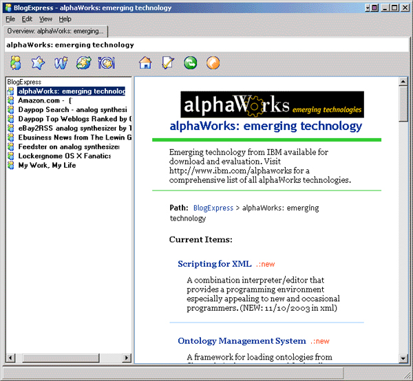  BlogExpress в鿴 alphaWorks