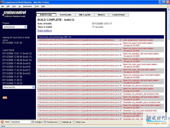 ʹ CruiseControl  CheckStyle 