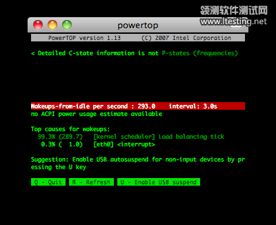 powertop screenshot