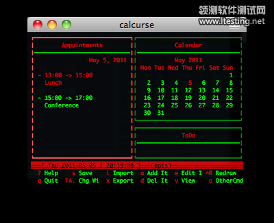 calcurse screenshot